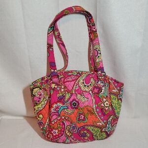 Vera Bradley Pink and Green Paisley Shoulder Bag
